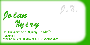 jolan nyiry business card